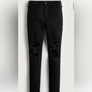 Hollister Black Hugh-Rise Super Skinny Soft Stretch
